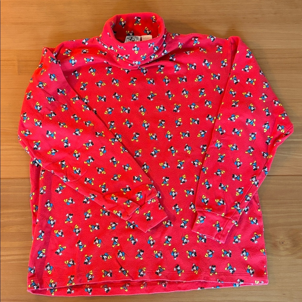 Vibrant Orangey-Red Mickey & Co Women's Knit Turtleneck